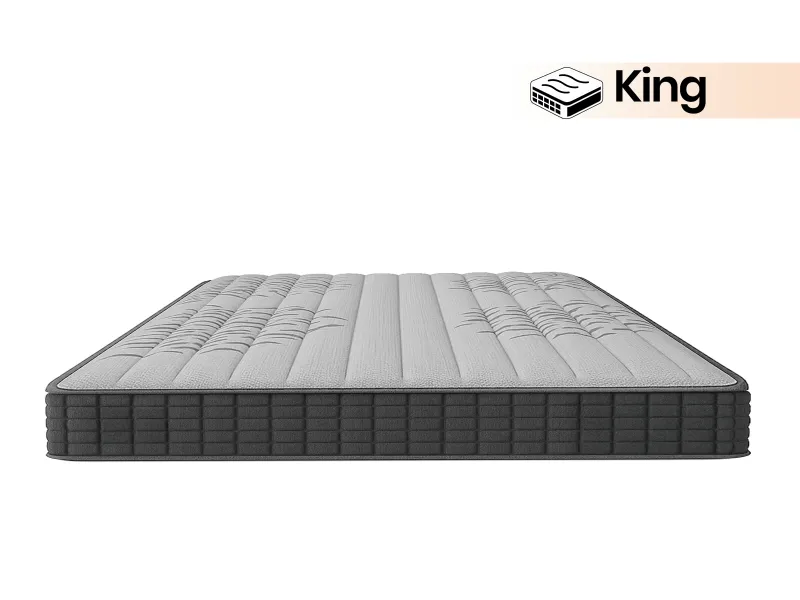 Vesta Solid Wood King Size Double Bed with 6 Inches Memory Foam Mattress